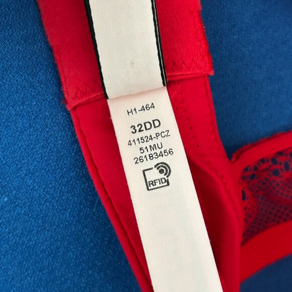 Victoria Secret Women T Shirt Lightly Lined Wireless Bra Size 32DD Red Racerback - Picture 12 of 16